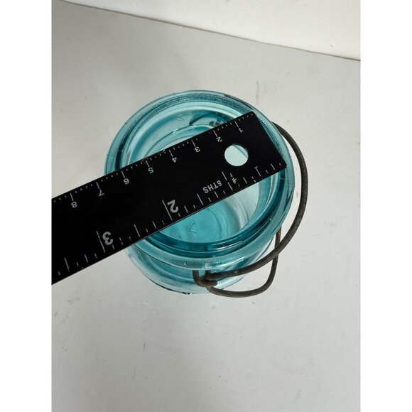 Ball Ideal Aqua Blue Mason Jar Canning Glass Lid Wire Closure VTG Quart Number 1 - Picture 13 of 16